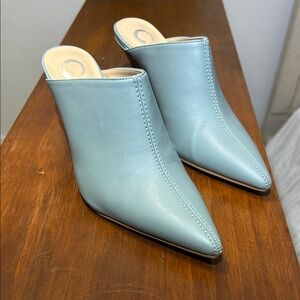 Journee Collection Light Blue Mules, Sz - 8.5